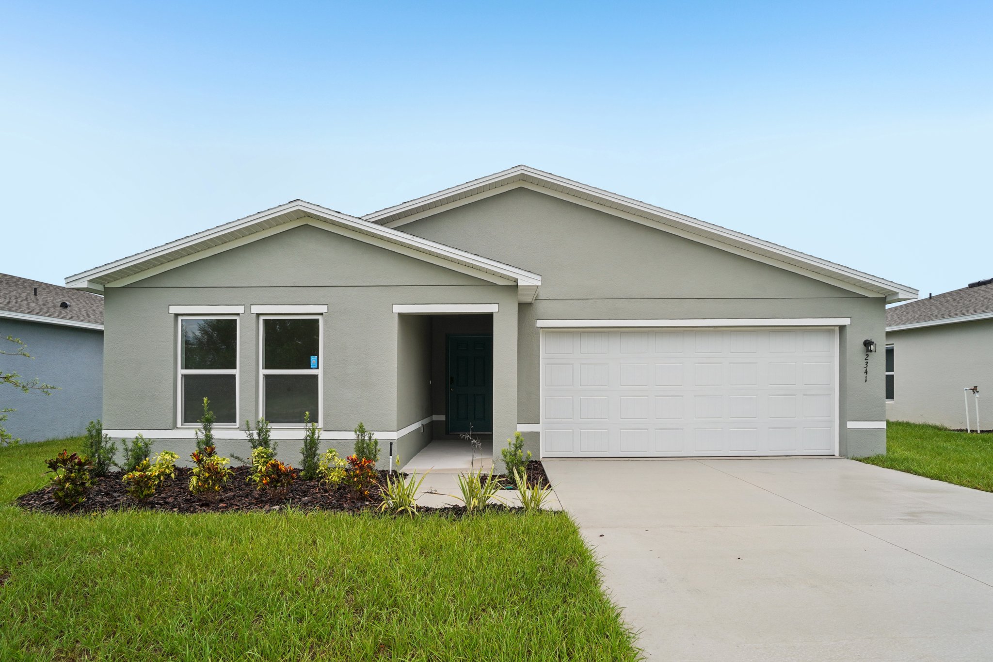 A house with a garage.