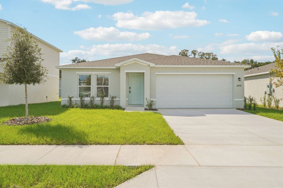 A house with a garage.