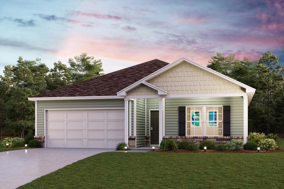 A house with a garage.