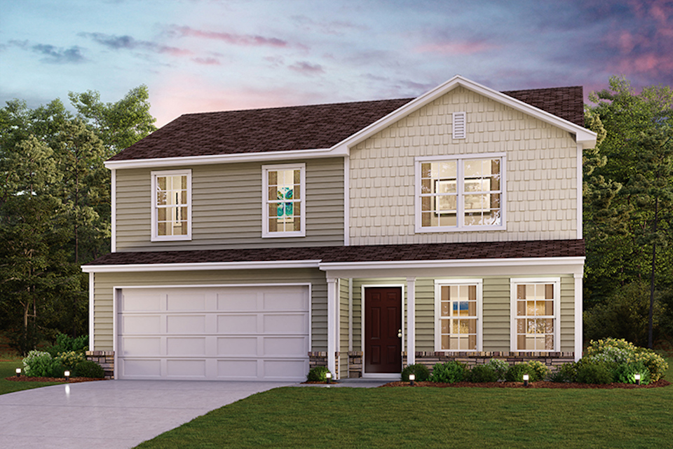 A house with a garage.