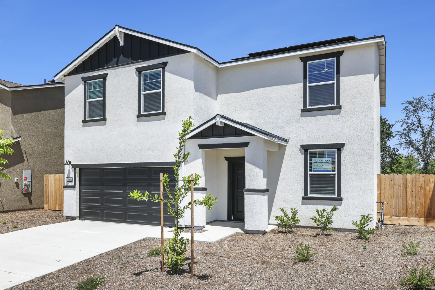 A house with a garage.